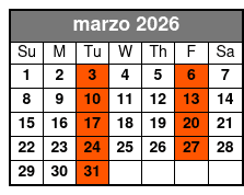 Adventure Package marzo Schedule