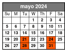 Ultimate Adventure Package mayo Schedule