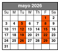 Ultimate Adventure Package mayo Schedule