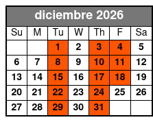 Ultimate Adventure Package diciembre Schedule
