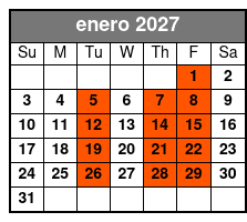 Ultimate Adventure Package enero Schedule