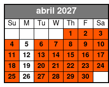 Orlando Tree Trek Adventure Park abril Schedule