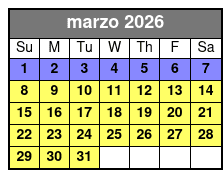 Sunset Tour marzo Schedule