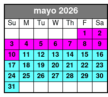 Sunset Tour mayo Schedule