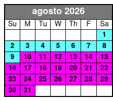 Sunset Tour agosto Schedule
