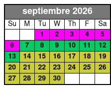 Sunset Tour septiembre Schedule