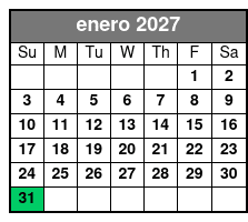 Sunset Tour enero Schedule