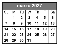 Sunset Tour marzo Schedule