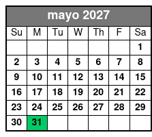 Sunset Tour mayo Schedule