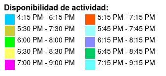 Sunset Tour Color Key