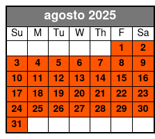 Flex Pass 4 Attractions agosto Schedule
