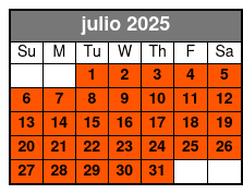 Flex Pass 3 Attractions julio Schedule