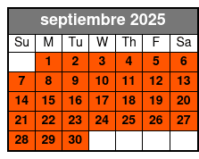 Flex Pass 3 Attractions septiembre Schedule