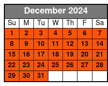 The Orlando Sightseeing Flex Pass diciembre Schedule