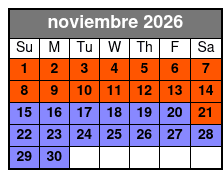 Sunset Kayaking w/ Florida Bioluminescence noviembre Schedule