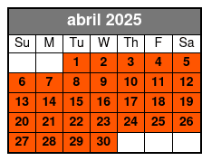 Kennedy Space Center Express abril Schedule