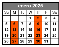 Clearwater Express with Lunch enero Schedule