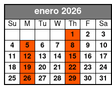 Clearwater Express with Lunch enero Schedule