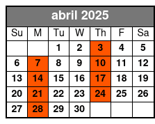 Clearwater Beach Bus Express abril Schedule