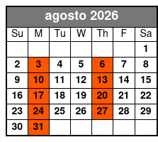 Clearwater Beach Bus Express agosto Schedule