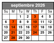 Clearwater Beach Bus Express septiembre Schedule