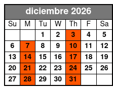 Clearwater Beach Bus Express diciembre Schedule