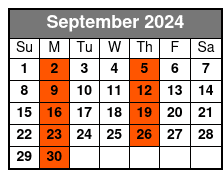 Clearwater Beach Bus Express septiembre Schedule