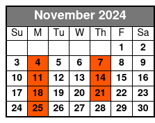 Clearwater Beach Bus Express noviembre Schedule