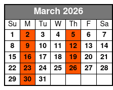 Clearwater Beach Bus Express marzo Schedule