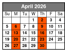 Clearwater Beach Bus Express abril Schedule