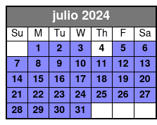 Paddleboard julio Schedule