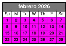 Paddleboard febrero Schedule