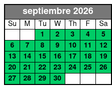 Paddleboard septiembre Schedule