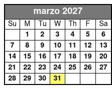 Paddleboard marzo Schedule