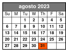 Indoor Karting agosto Schedule