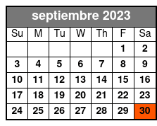 Indoor Karting septiembre Schedule