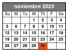Indoor Karting noviembre Schedule