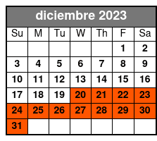 Indoor Karting diciembre Schedule