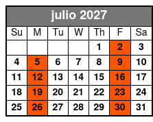 St Augustine Day Trip julio Schedule