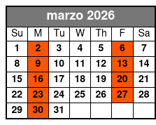 St Augustine Day Trip & Scenic Cruise marzo Schedule