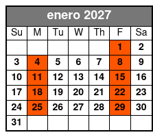 St Augustine Day Trip & Scenic Cruise enero Schedule