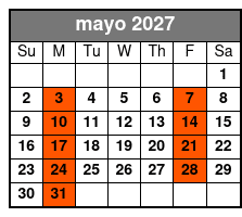St Augustine Day Trip & Scenic Cruise mayo Schedule
