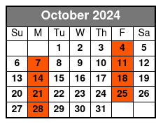 St. Augustine Day Trip octubre Schedule