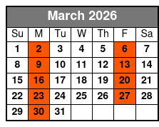 St. Augustine Day Trip marzo Schedule