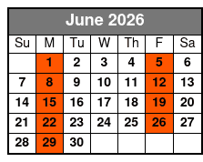 St. Augustine Day Trip junio Schedule