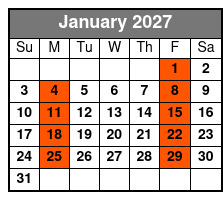 St. Augustine Day Trip enero Schedule