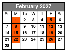 St. Augustine Day Trip febrero Schedule