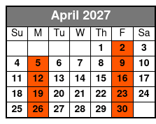 St. Augustine Day Trip abril Schedule