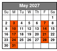St. Augustine Day Trip mayo Schedule