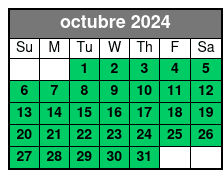 Kayaking octubre Schedule